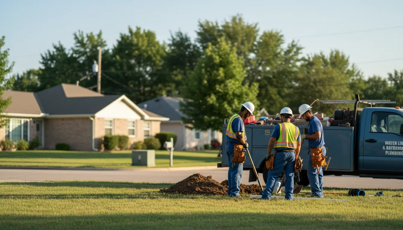 Residential water line and bathroom plumbing service in Vienna, ME